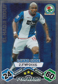 El Hadji Diouf Blackburn Rovers 2009/10 Topps Match Attax i-Card Code #73